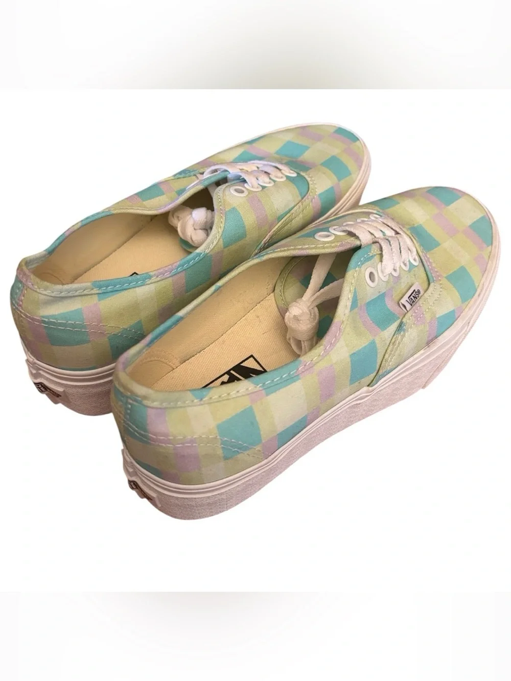 Vans | Pastel Checkered Platform High Sneakers Summer Vibes Unisex Footwear NEW